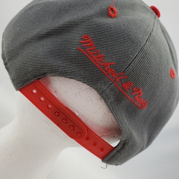 Chicago Bulls Mitchell & Ness Snapback Hat Cap Grey/Red Adult One size Canvas - Picture 5 of 10